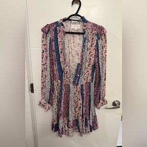 Dear John Patchwork Boho Ruffle Button Up Dress S Festival